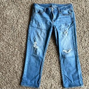 American Eagle Capri, Distressed Jeans - Artist, Size 14